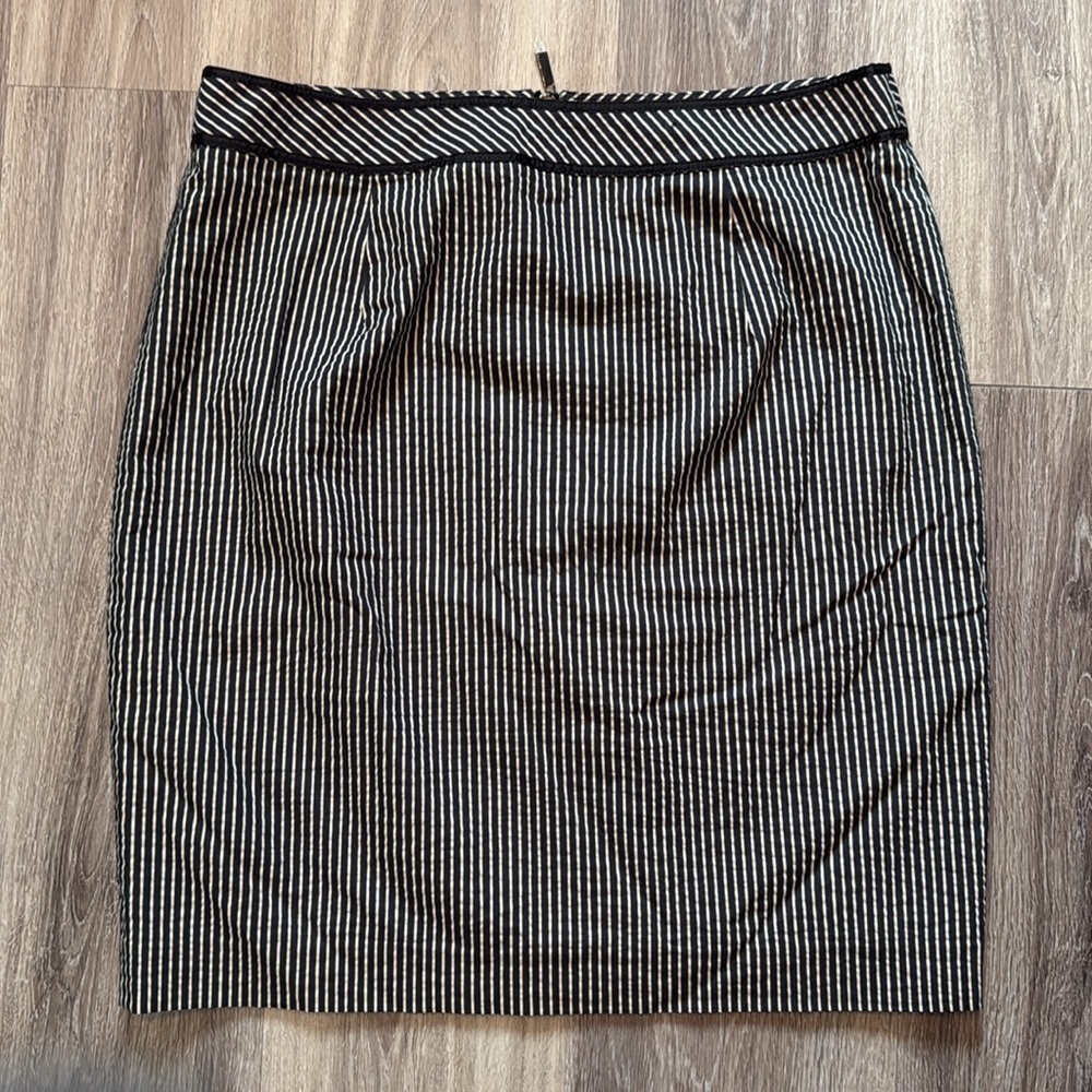 Worth Monochrome Striped Pencil Skirt with Zipper Detail - Picture 4 of 4